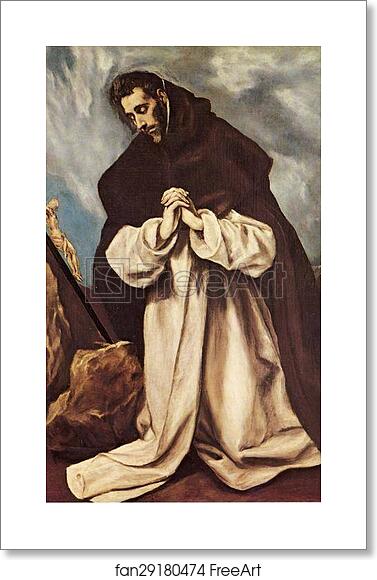 Free art print of St. Dominic in Prayer by El Greco