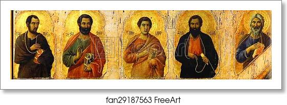 Free art print of Maestà (front, central panel, detail of) The Mother of God Enthroned with the Christ Child, amidst Angels and Saints by Duccio Di Buoninsegna Free art print of Maestà (front, central panel, detail of) The Mother of God Enthroned with the Christ Child, amidst Angels and Saints by Duccio Di Buoninsegna