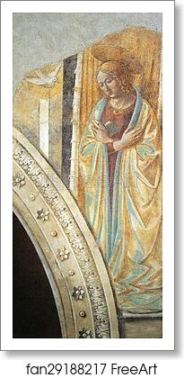 Free art print of Tabernacle of the Visitation: Annunciation: Mary by Benozzo Gozzoli