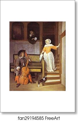 Free art print of The Listening Housewife by Nicolaes Maes