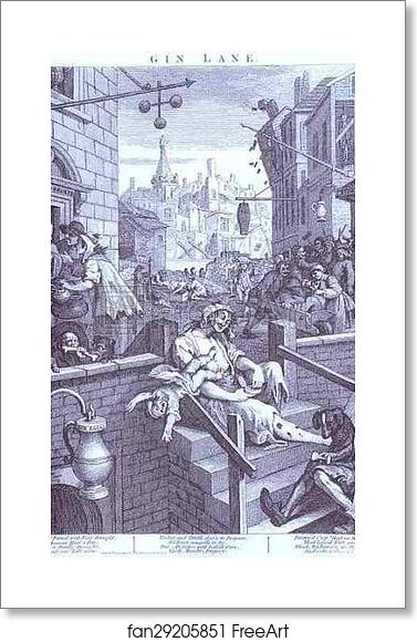 Free art print of Gin Lane by William Hogarth Free art print of Gin Lane by William Hogarth