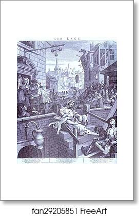 Free art print of Gin Lane by William Hogarth