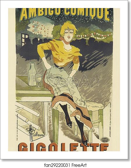 Free art print of Le Théâtre de l'Ambigu, "Gigolette". by Albert Guillaume