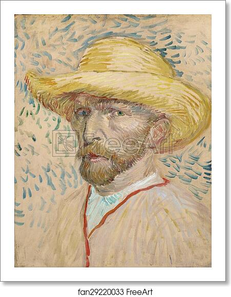 Free art print of Self-portrait with straw hat by Vincent Van Gogh Free art print of Self-portrait with straw hat by Vincent Van Gogh