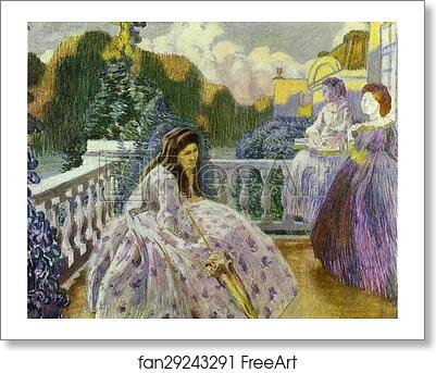 Free art print of Three Ladies on the Terrace by Victor Borisov-Musatov