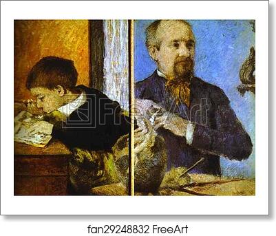 Free art print of Aube the Sculptor and His Son by Paul Gauguin