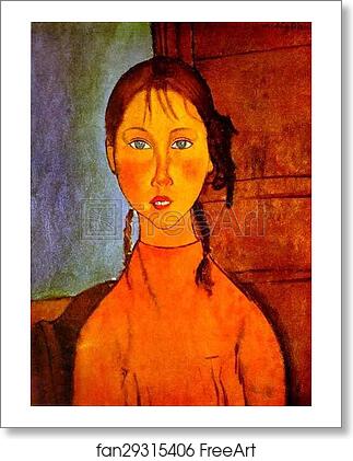 Free art print of Girl with Braids by Amedeo Modigliani