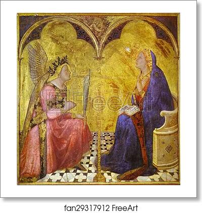 Free art print of Annunciation by Ambrogio Lorenzetti