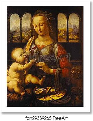 Free art print of Madonna with the Carnation by Leonardo Da Vinci