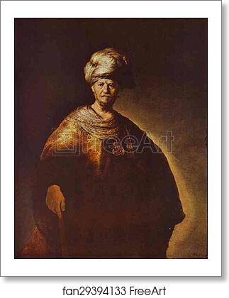 Free art print of Portrait of a Noble (Oriental) Man by Rembrandt Harmenszoon Van Rijn