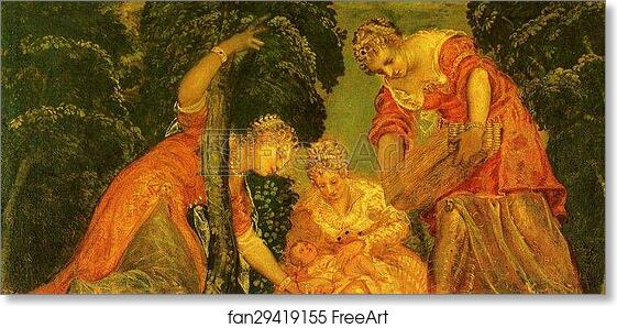 Free art print of Moses Saved from the Waters of the Nile by Jacopo Robusti, Called Tintoretto
