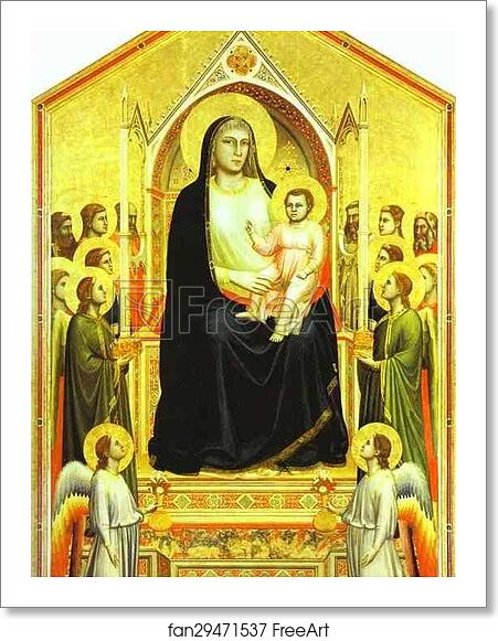 Free art print of Madonna and Child Enthroned with Saints (Ognissanti Madonna) by Giotto