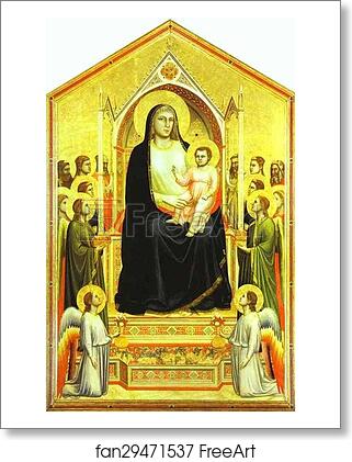 Free art print of Madonna and Child Enthroned with Saints (Ognissanti Madonna) by Giotto Free art print of Madonna and Child Enthroned with Saints (Ognissanti Madonna) by Giotto