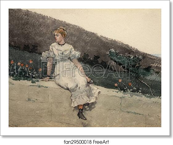Free art print of The garden wall by Winslow Homer Free art print of The garden wall by Winslow Homer