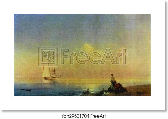 Free art print of Seashore. Calm by Ivan Aivazovsky