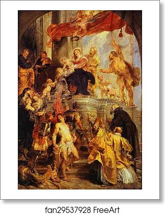 Free art print of Madonna and Child Enthroned with Saints by Peter Paul Rubens