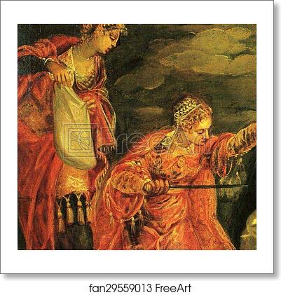 Free art print of Judith and Holofernes. Detail by Jacopo Robusti, Called Tintoretto