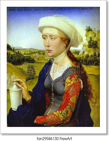 Free art print of Braque Triptych. St. Mary Magdalene. Right panel by Rogier Van Der Weyden