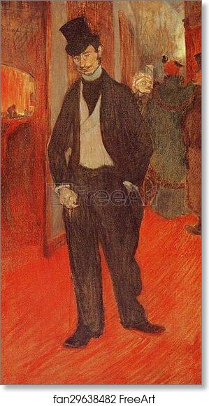 Free art print of Gabriel Tapié de Céleyran dans un couloir de théâtre. / Gabriel Tapié de Céleyran at the Comédie Française by Henri De Toulouse-Lautrec