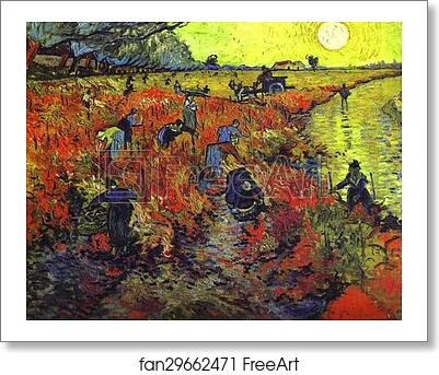 Free art print of Red Vineyards of Arles by Vincent Van Gogh