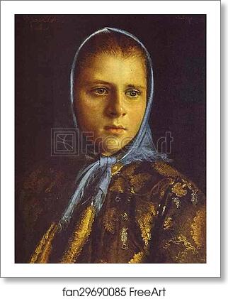 Free art print of Russian Girl in a Blue Shawl by Ivan Kramskoy