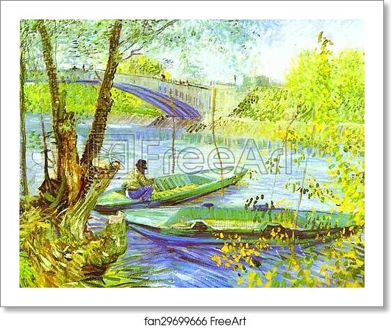 Free art print of Fishing in Spring, Pont de Clichy by Vincent Van Gogh Free art print of Fishing in Spring, Pont de Clichy by Vincent Van Gogh
