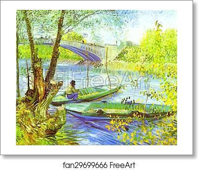 Free art print of Fishing in Spring, Pont de Clichy by Vincent Van Gogh