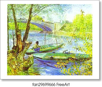 Free art print of Fishing in Spring, Pont de Clichy by Vincent Van Gogh Free art print of Fishing in Spring, Pont de Clichy by Vincent Van Gogh