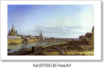 Free art print of Dresden from the Right Bank of the Elbe above the Augustus Bridge by Bernardo Bellotto