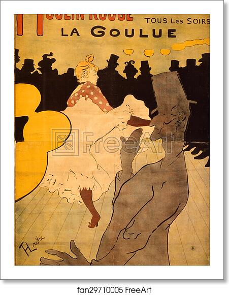 Free art print of Moulin Rouge-La Goulue by Henri De Toulouse-Lautrec