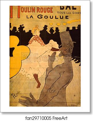 Free art print of Moulin Rouge-La Goulue by Henri De Toulouse-Lautrec Free art print of Moulin Rouge-La Goulue by Henri De Toulouse-Lautrec
