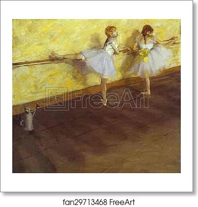 Free art print of Dancers Practicing at the Bar by Edgar Degas