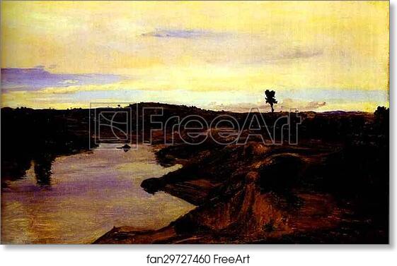 Free art print of Poussin's Walk, The Roman Campagna by Jean-Baptiste-Camille Corot