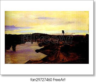 Free art print of Poussin's Walk, The Roman Campagna by Jean-Baptiste-Camille Corot