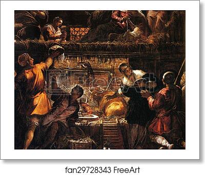Free art print of Adoration of the Shepherds. Detail by Jacopo Robusti, Called Tintoretto