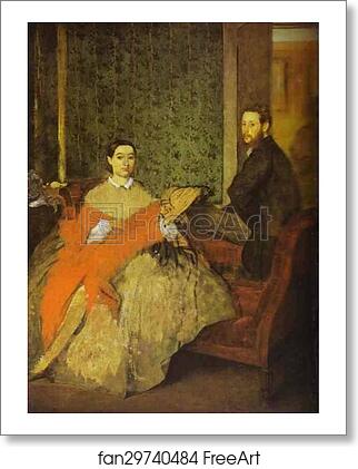 Free art print of Portrait of Edmondo and Thérèse Morbilli by Edgar Degas