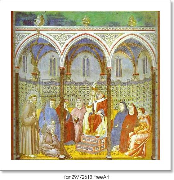 Free art print of Preaching before Pope Honorius III by Giotto