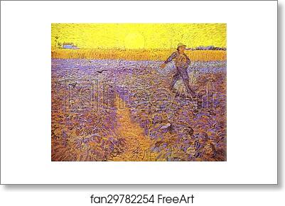 Free art print of Sower with Setting Sun (After Millet) by Vincent Van Gogh