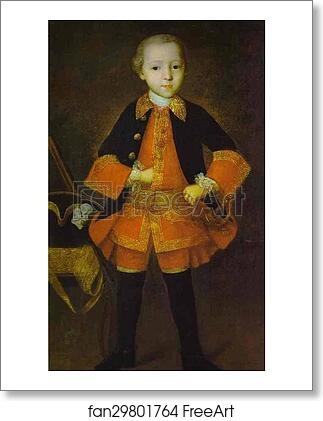 Free art print of Prince F. N. Golitzin as a Child. Detail by Ivan Vishnyakov