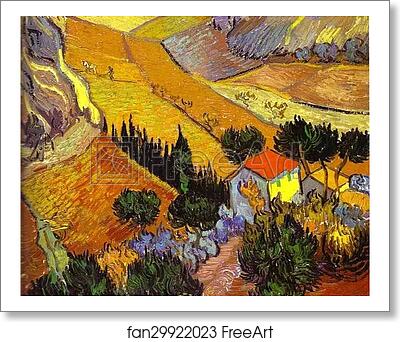 Free art print of Landscape with House and Laborer (Paysage avec une maison et un laboureur) by Vincent Van Gogh Free art print of Landscape with House and Laborer (Paysage avec une maison et un laboureur) by Vincent Van Gogh