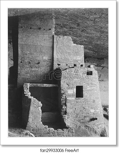Free art print of Close-up, "Cliff Palace, Mesa Verde National Park," Colorado. (Vertical Orientation). Photographs of National Parks and Monuments, compiled 1941 - 1942, documenting the period ca. 1933 - 1942. by Ansel Adams (1902-1984) Free art print of Close-up, "Cliff Palace, Mesa Verde National Park," Colorado. (Vertical Orientation). Photographs of National Parks and Monuments, compiled 1941 - 1942, documenting the period ca. 1933 - 1942. by Ansel Adams (1902-1984)