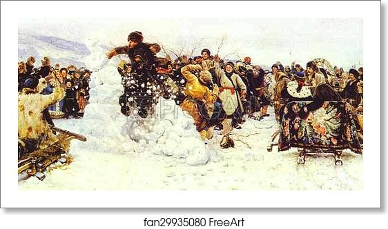 Free art print of The Taking of a Snow Fortress by Vasily Surikov Free art print of The Taking of a Snow Fortress by Vasily Surikov
