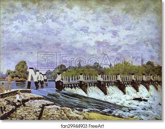 Free art print of Molesey Weir - Morning by Alfred Sisley