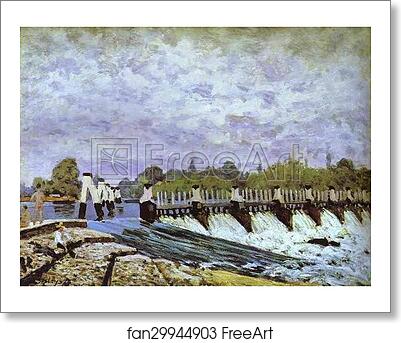 Free art print of Molesey Weir - Morning by Alfred Sisley