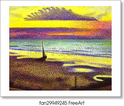 Free art print of Beach at Heist by Georges Lemmen