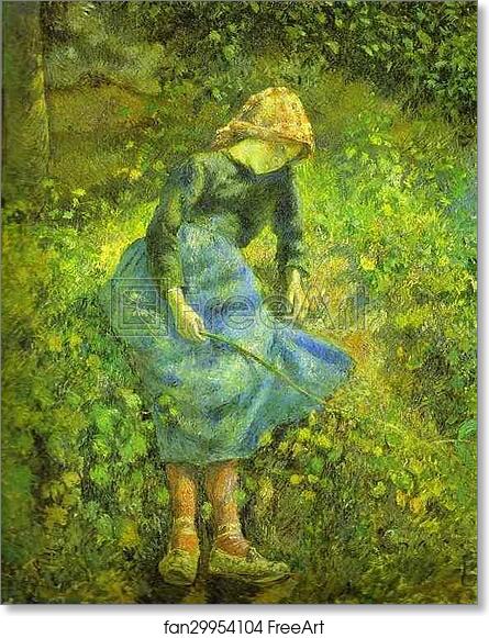 Free art print of The Shepherdess by Camille Pissarro