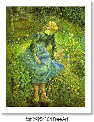 Free art print of The Shepherdess by Camille Pissarro
