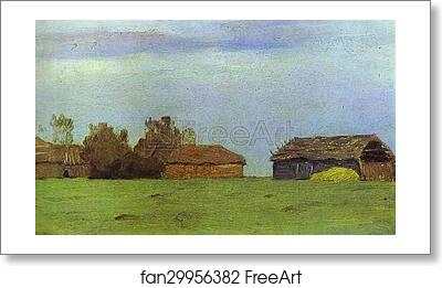 Free art print of Landscape with Buildings by Isaac Levitan
