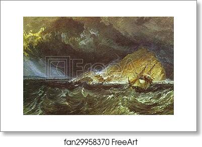 Free art print of The Mew Stone at the Entrance of Plymouth Sound by Joseph Mallord William Turner