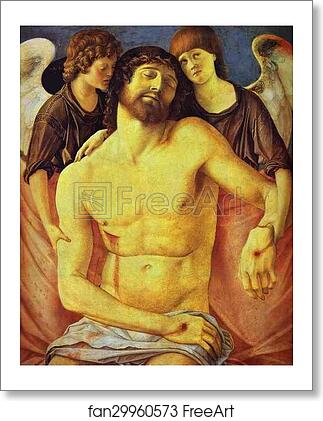 Free art print of Dead Christ Supported by Two Angels by Giovanni Bellini